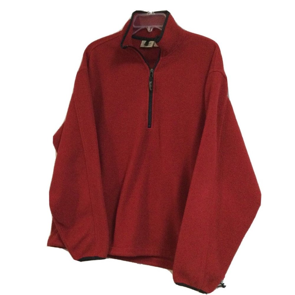 Mens Vintage Woolrich Red Polartec  Fleece 1/4 Zip L